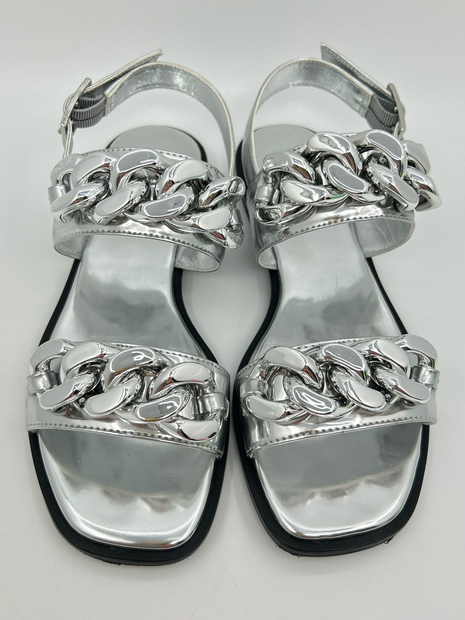 TORY BURCH Size 8.5M METALLIC SILVER Women Sandal