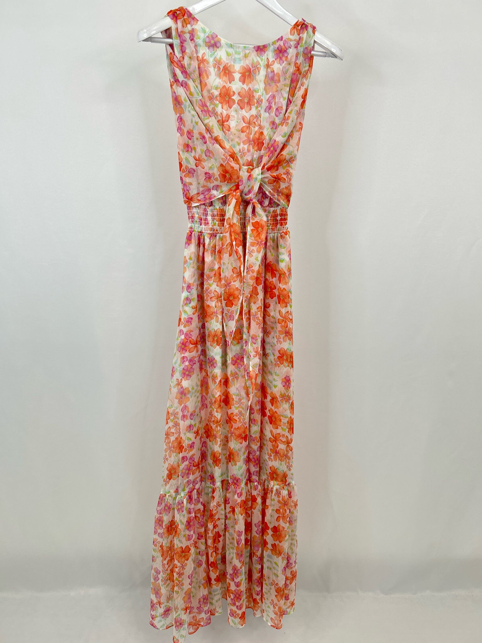 MISA Size XS Peach Floral Women Dress NWT