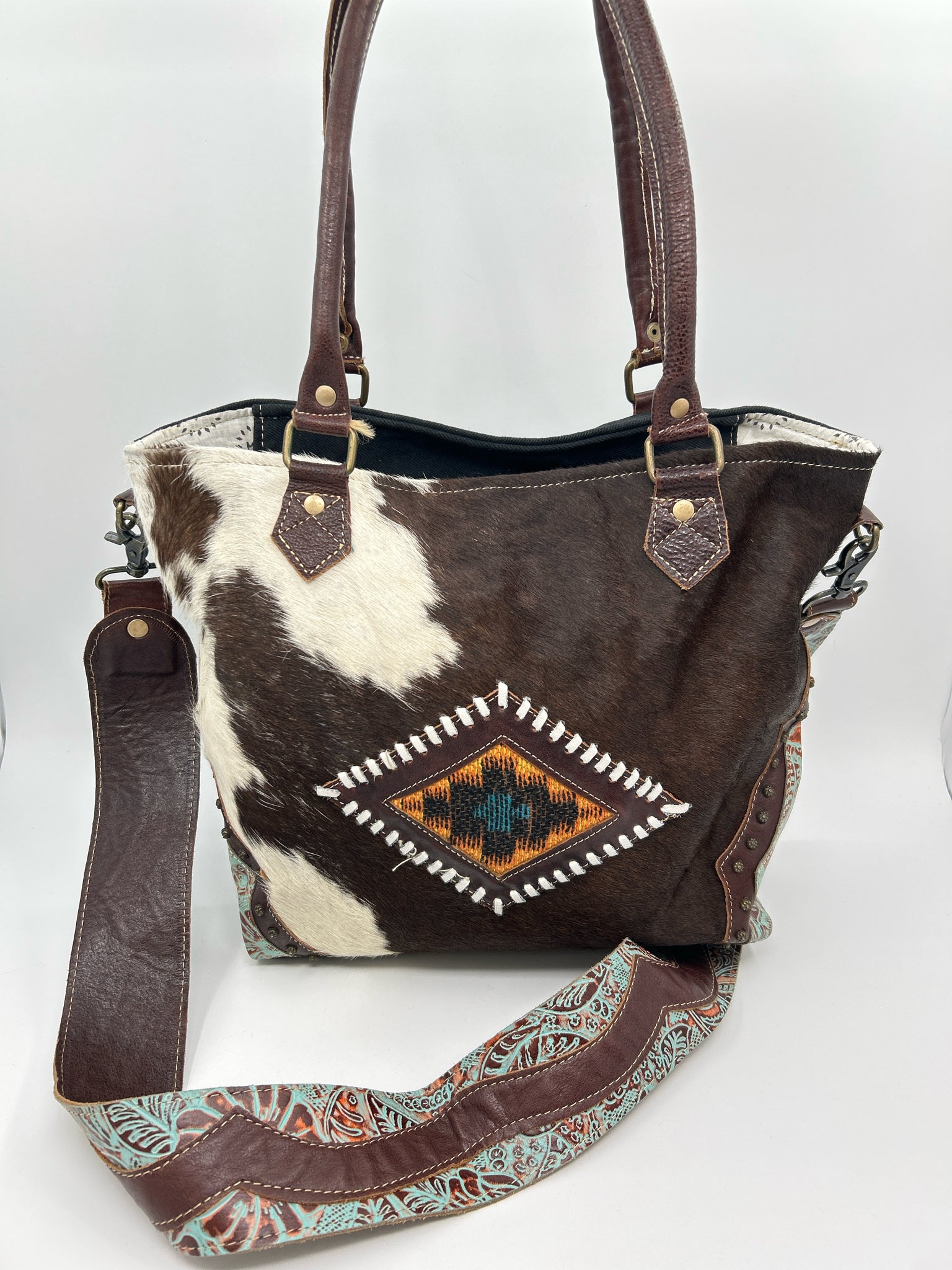 MYRA BAG Brown Print Women Purse