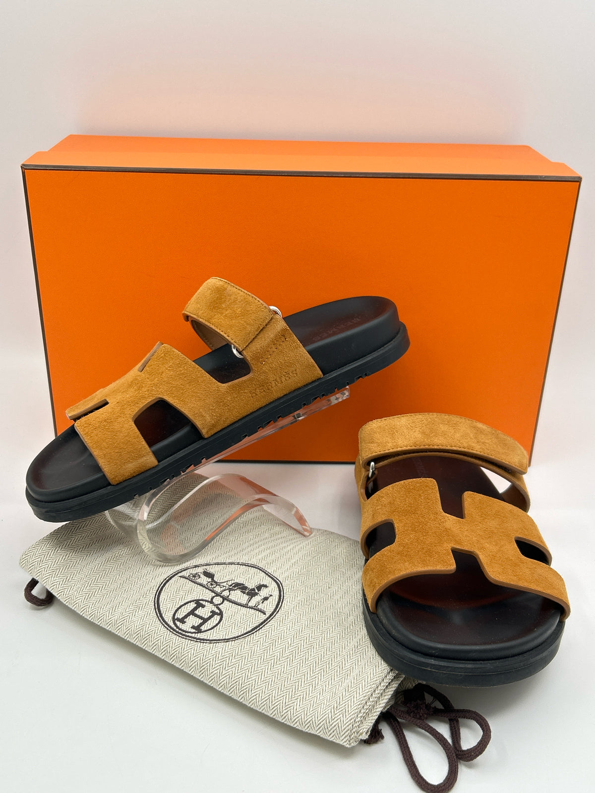HERMÈS Size 38.5 Brown Women Sandal