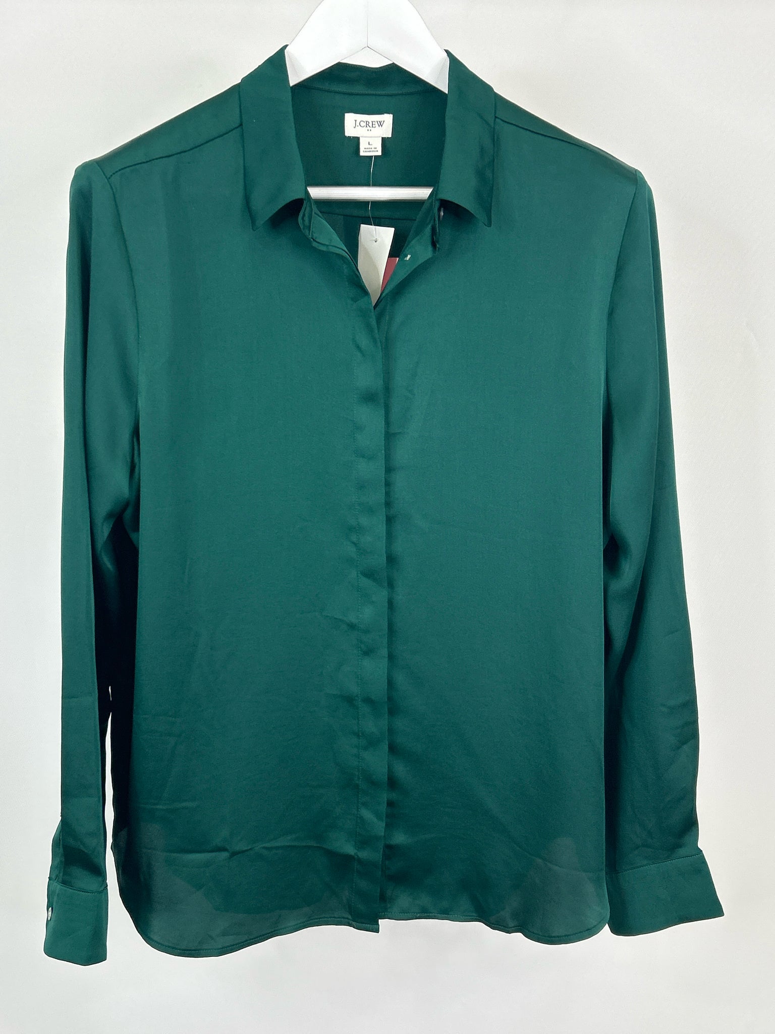 J CREW Size L Green Women Blouse