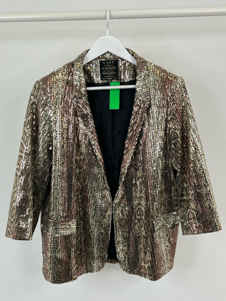 L'ART De RIVER ISLAND Size 16 Gold Jacket