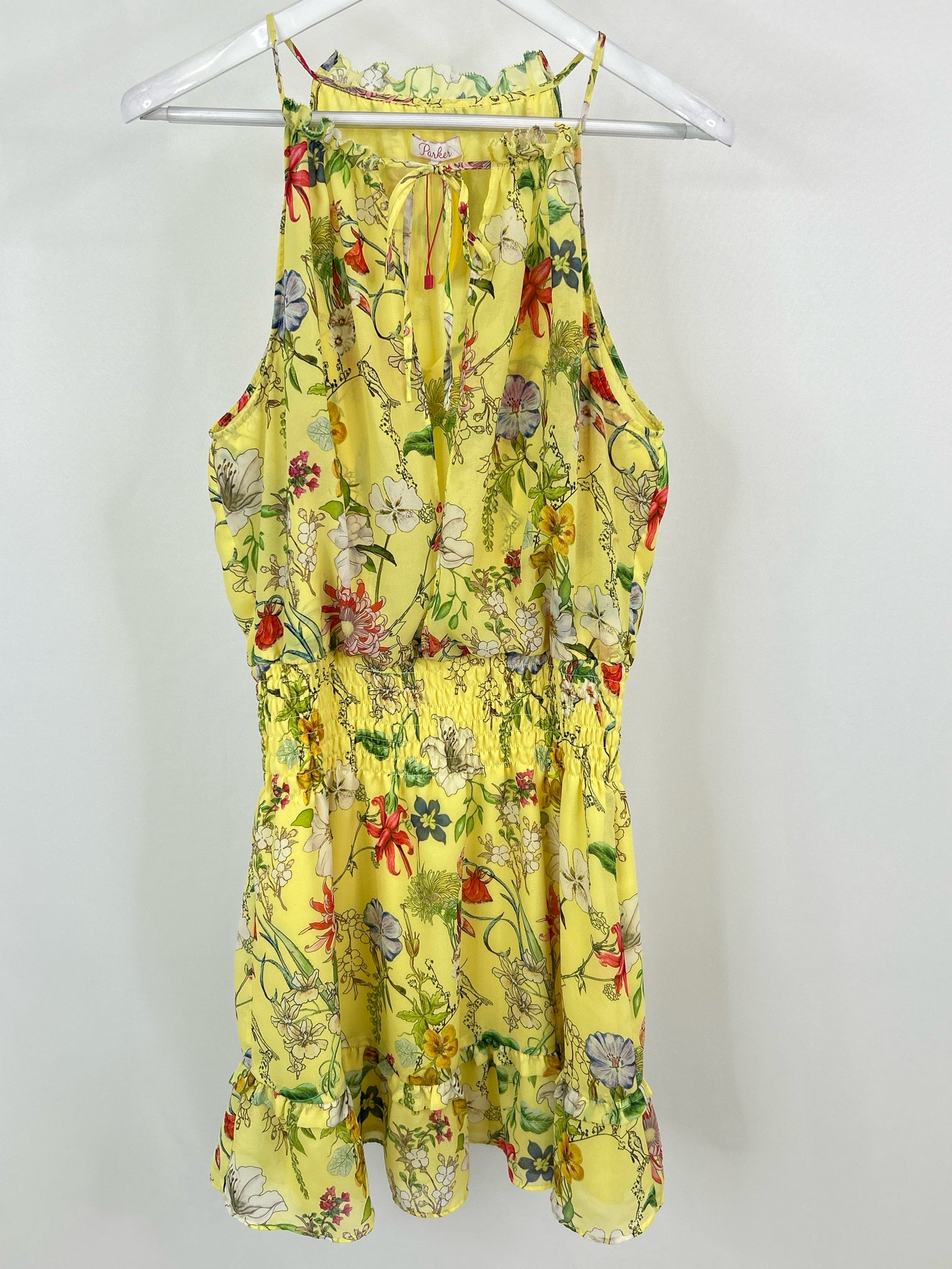 PARKER Size L YELLOW FLORAL Women Dress