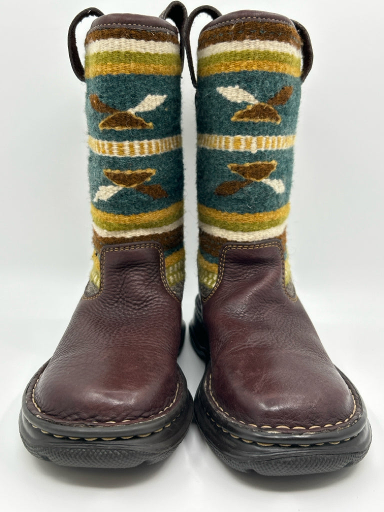 BORN Women Size 9 TEAL AND BROWN Boots