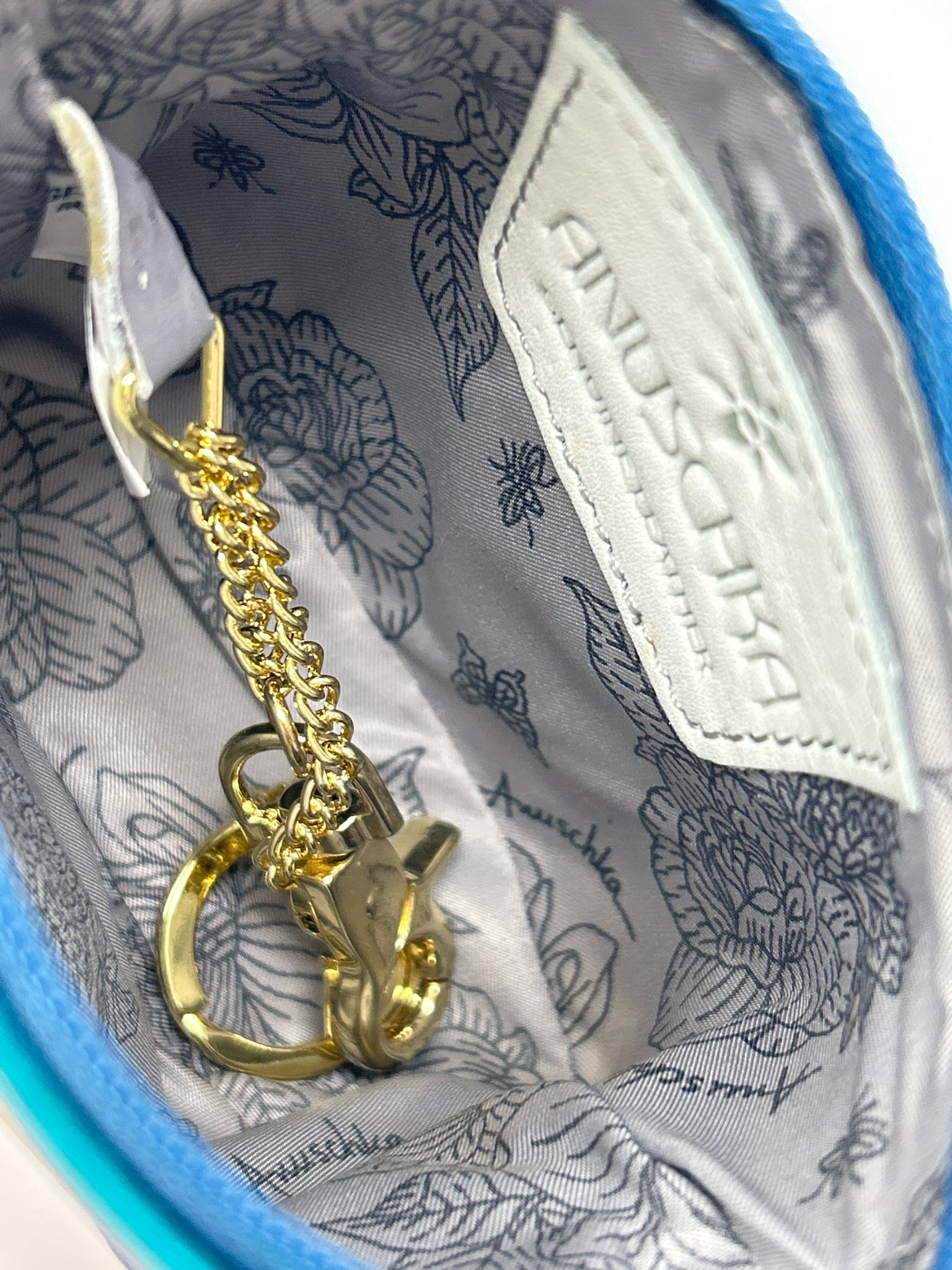 ANUSCHKA Blue Print Zip Pouch Accessories NWT