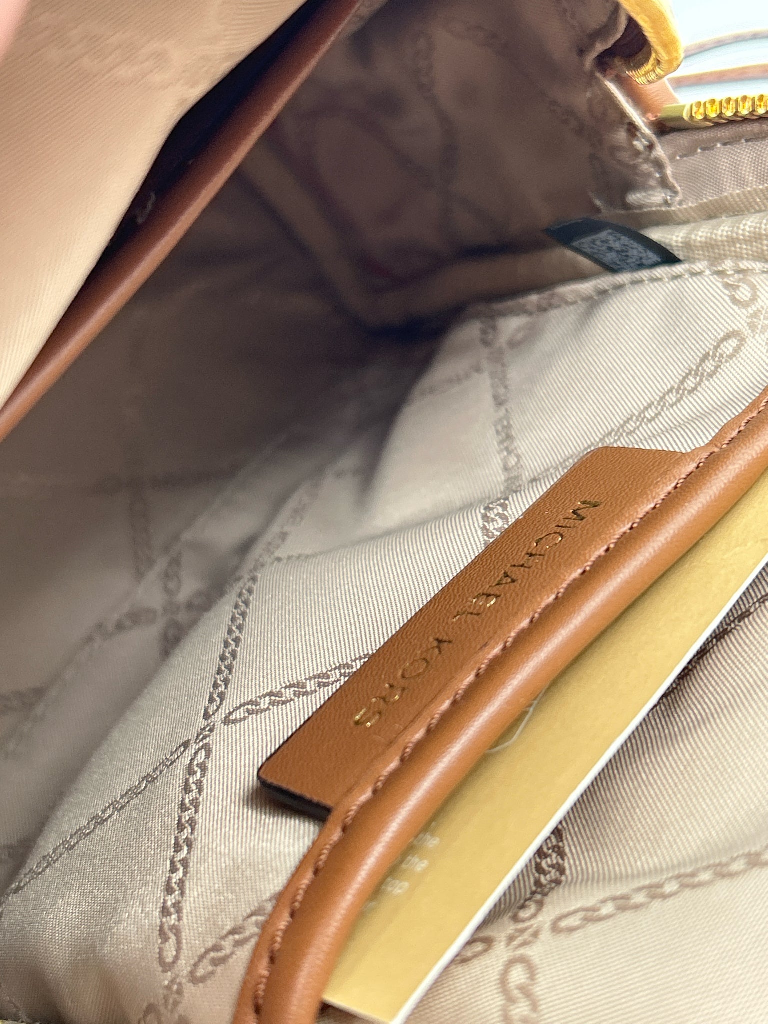 MICHAEL KORS WHITE AND BROWN Women Backpack