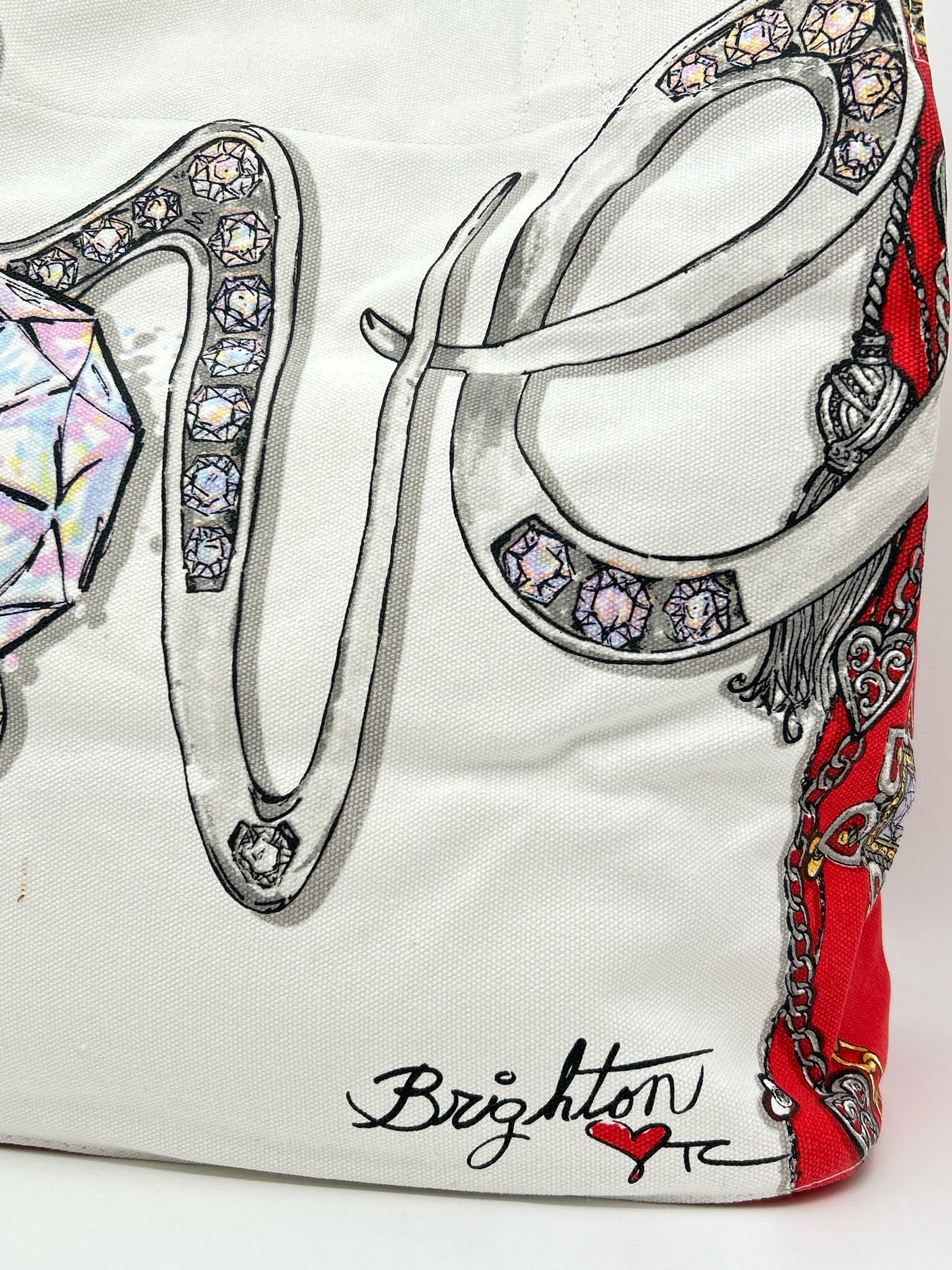 BRIGHTON NWT red and white Women Tote