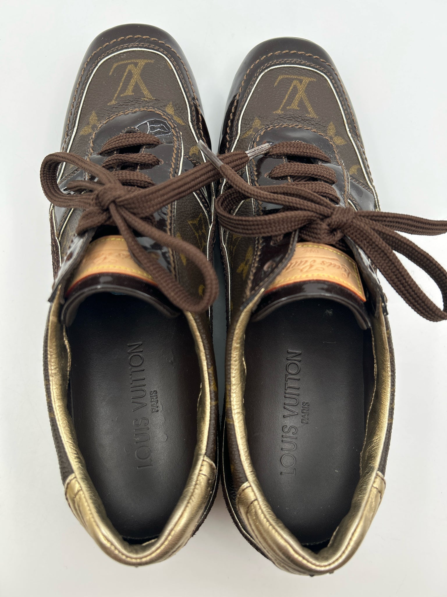 LOUIS VUITTON EU Size 38.5 Brown Women's Sneakers