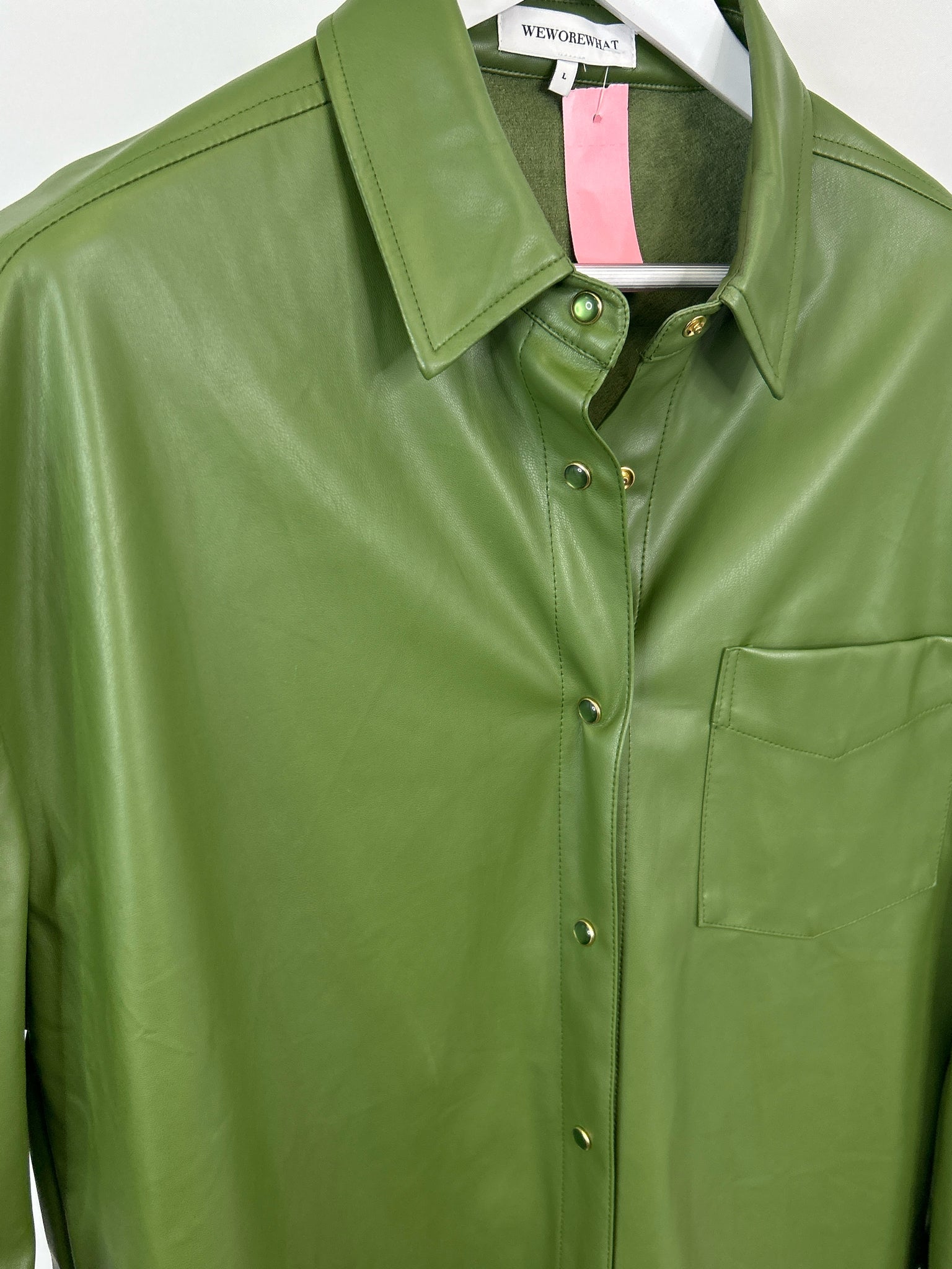 WEWOREWHAT Size L Green Women Shirt