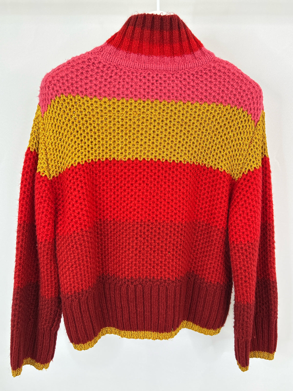 FARM RIO Size XS Red Striped Women Sweater