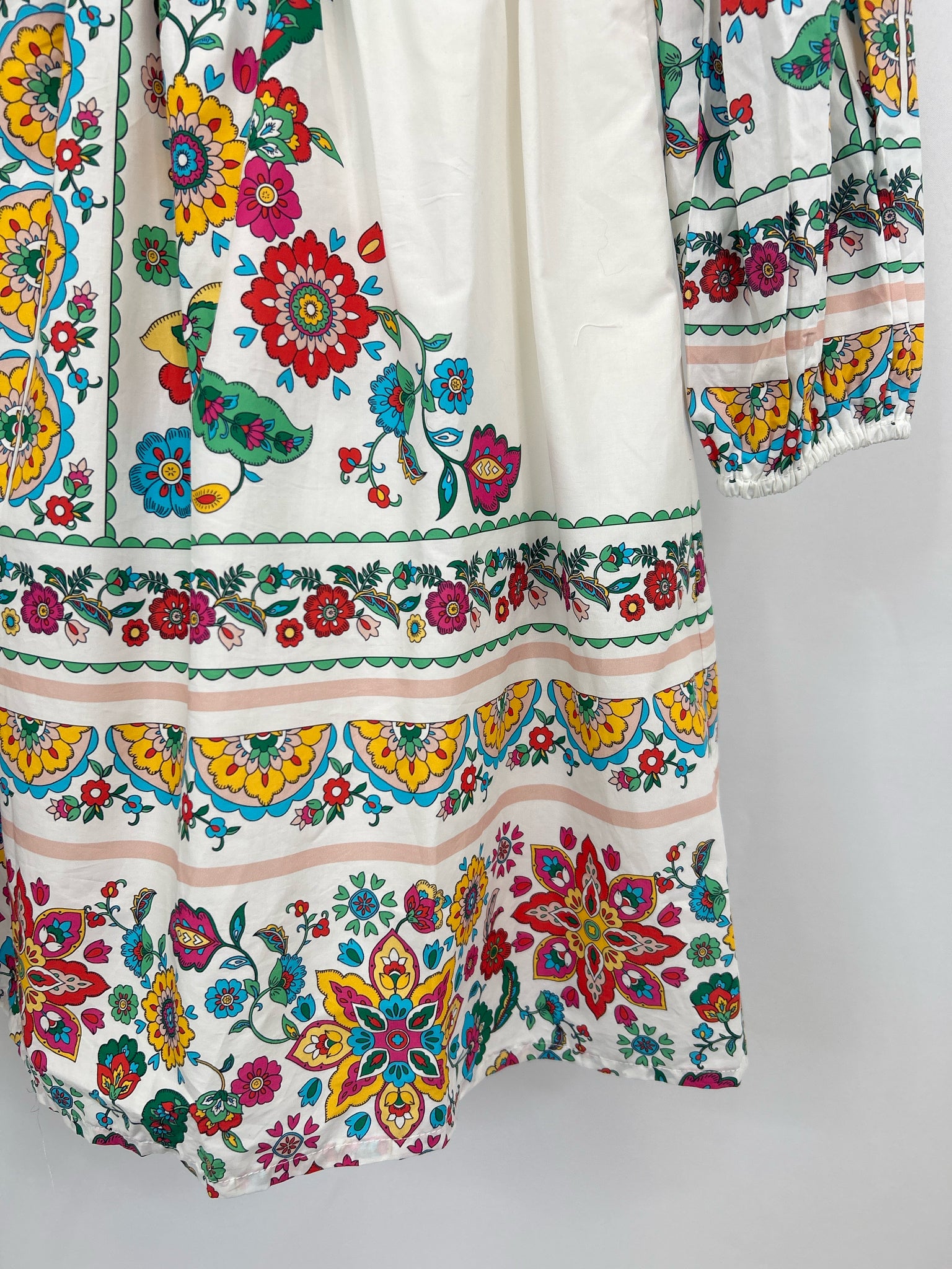 BODEN Size 10R White Floral Women Dress