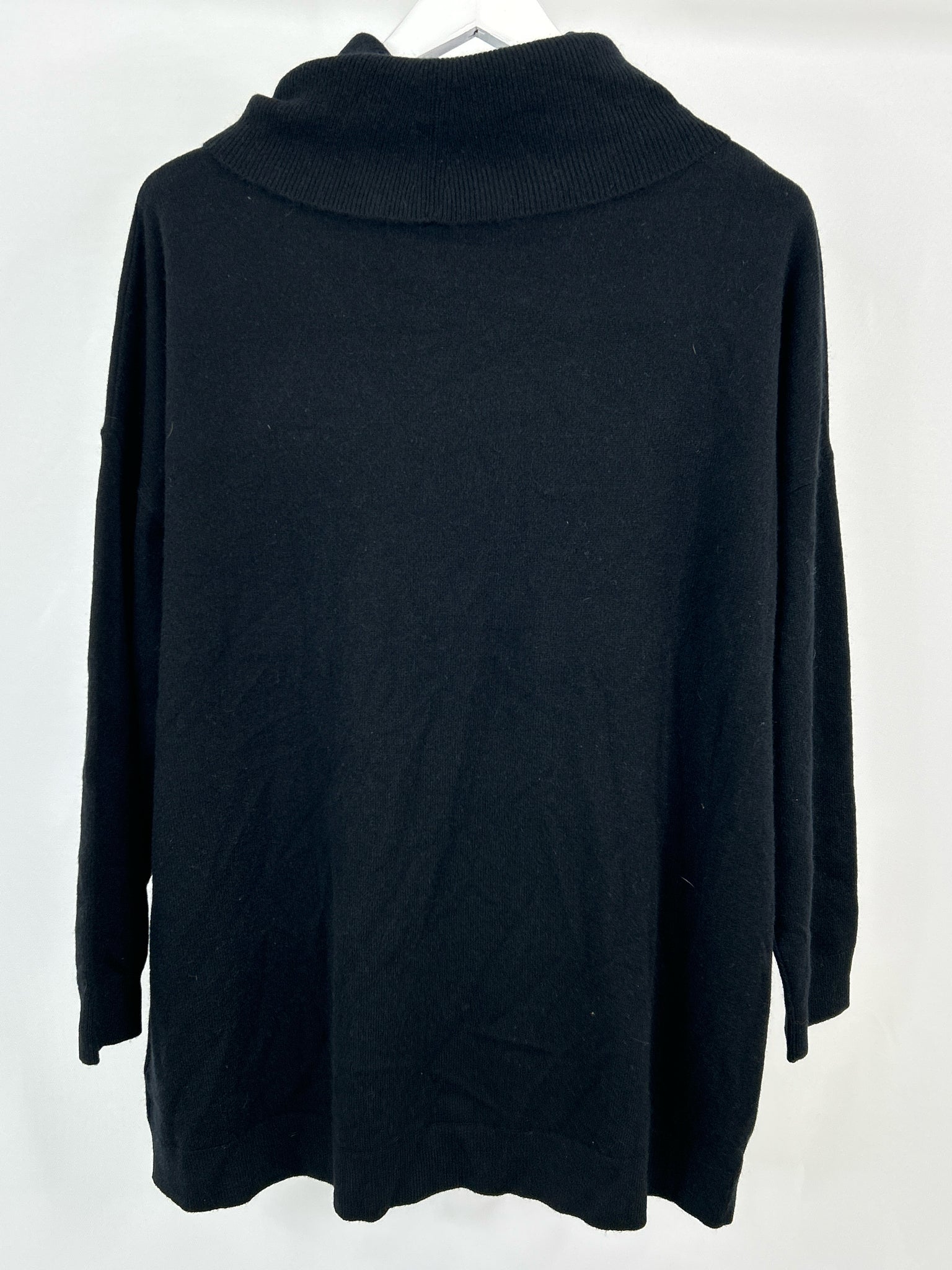 Garnet Hill Size L Black Women Cashmere Sweater NWT