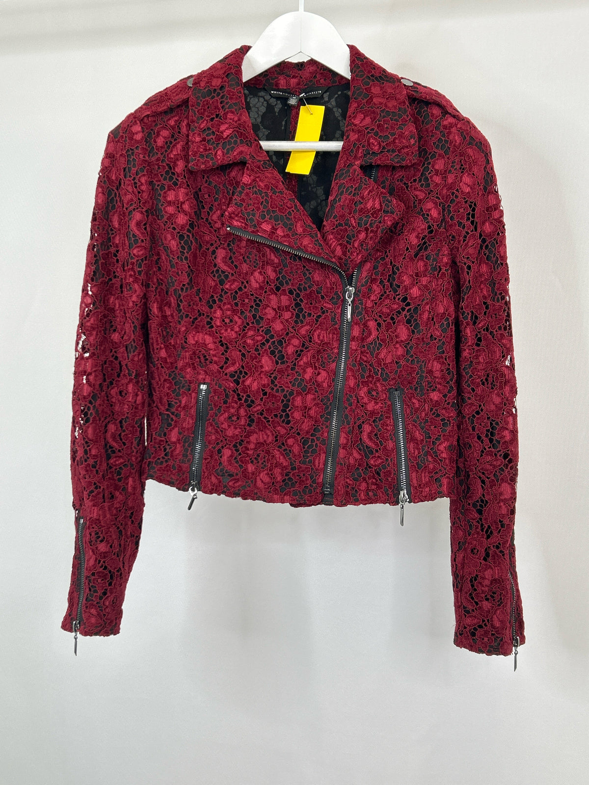 White House Black Market Size M Red & Black Women Jacket