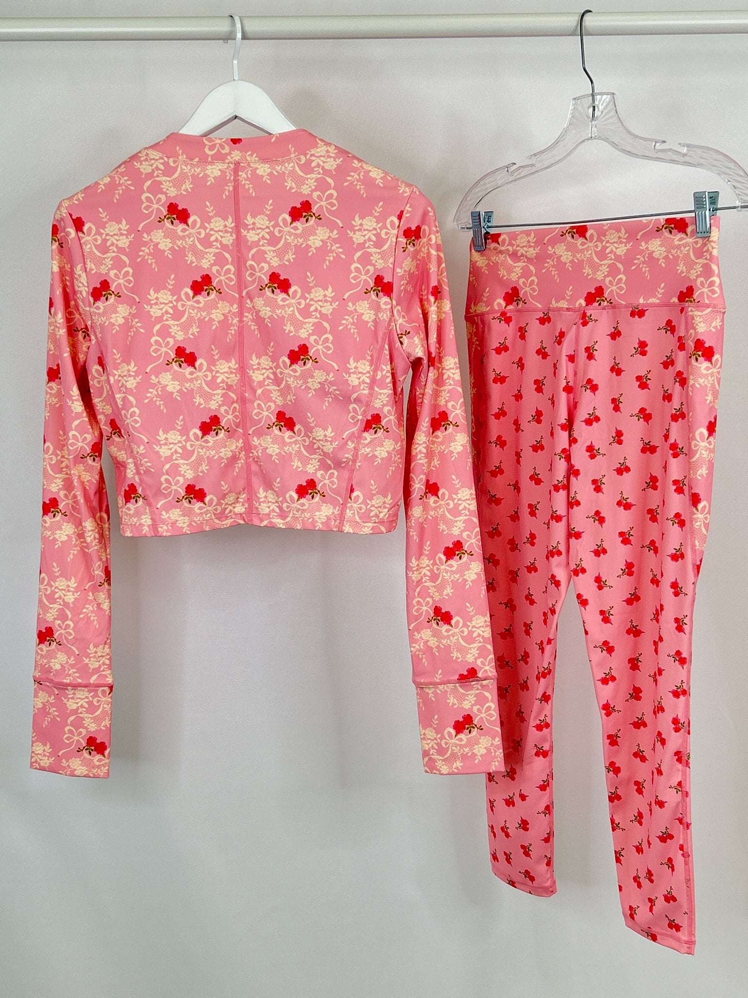 LOVE SHACK FANCY Size L/XL Pink Print Women 3-Piece w/pants
