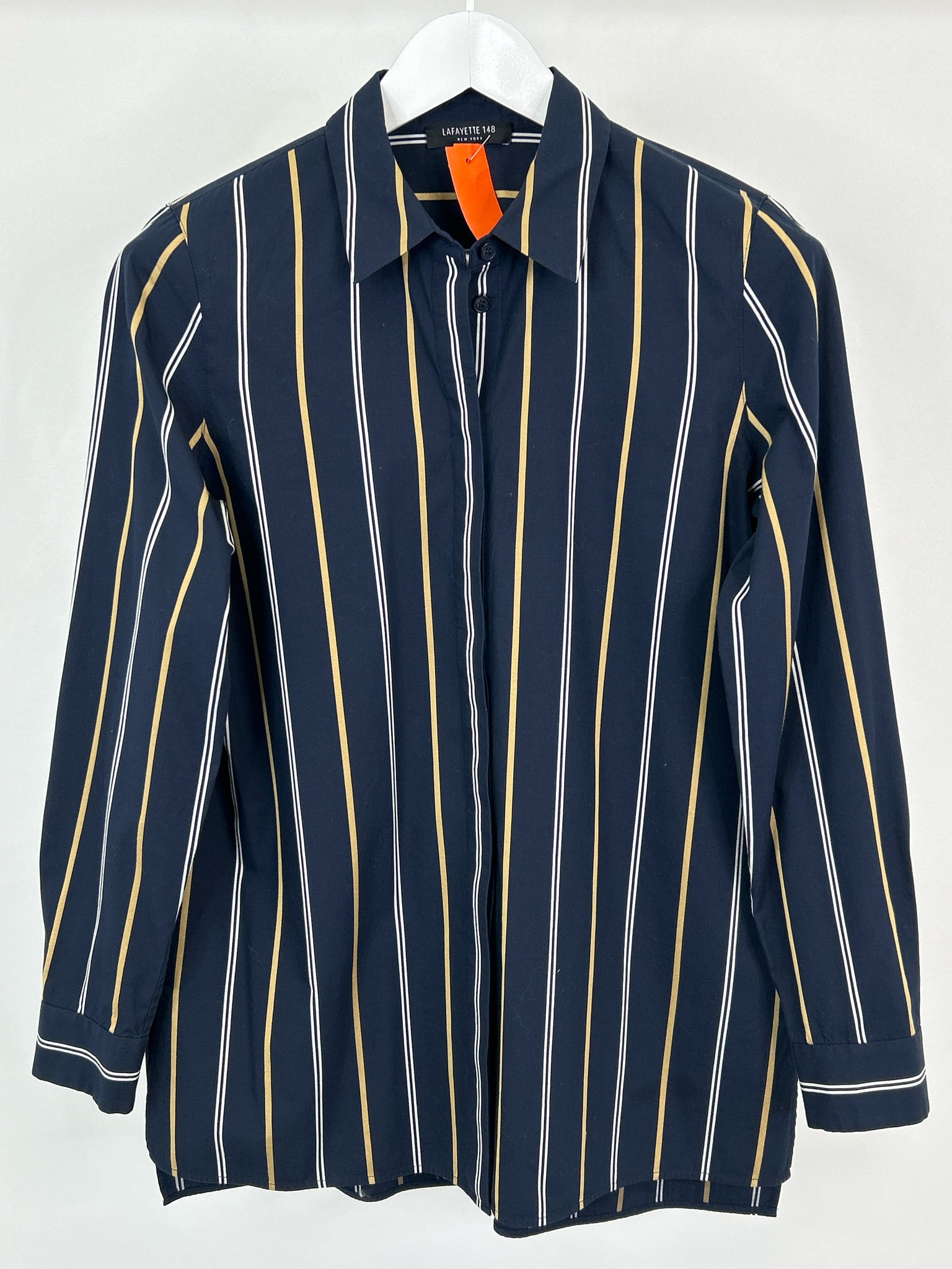 LAFAYETTE 148 Size S NAVY STRIPED Women Shirt