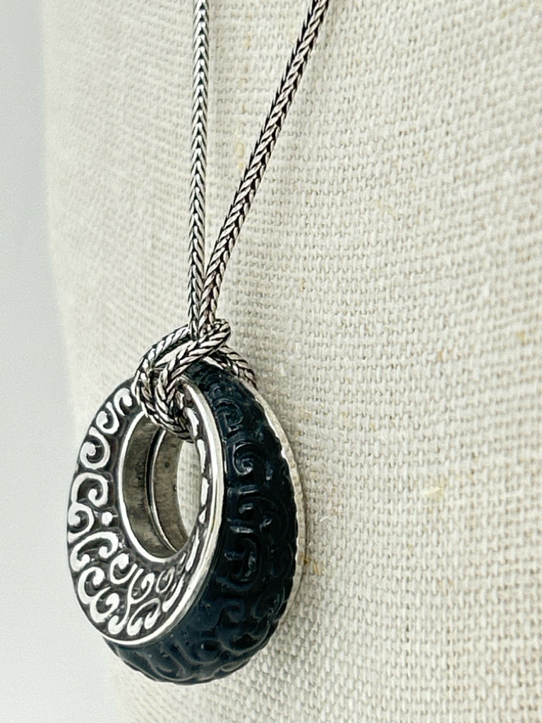 BRIGHTON Silver & Black Necklace