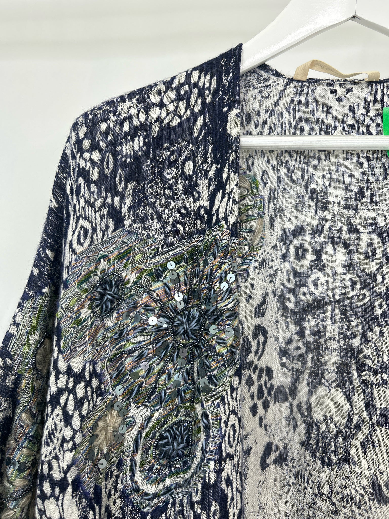 SOFT SURROUNDINGS Size PS/PM Navy Print Women Cardigan