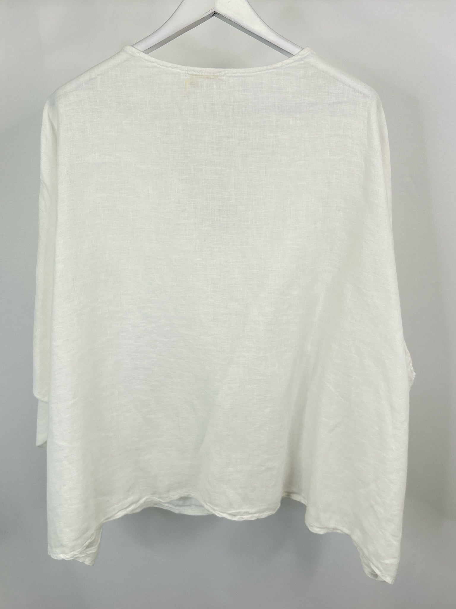 MILIO-MILANO Linen Size L White Women Top