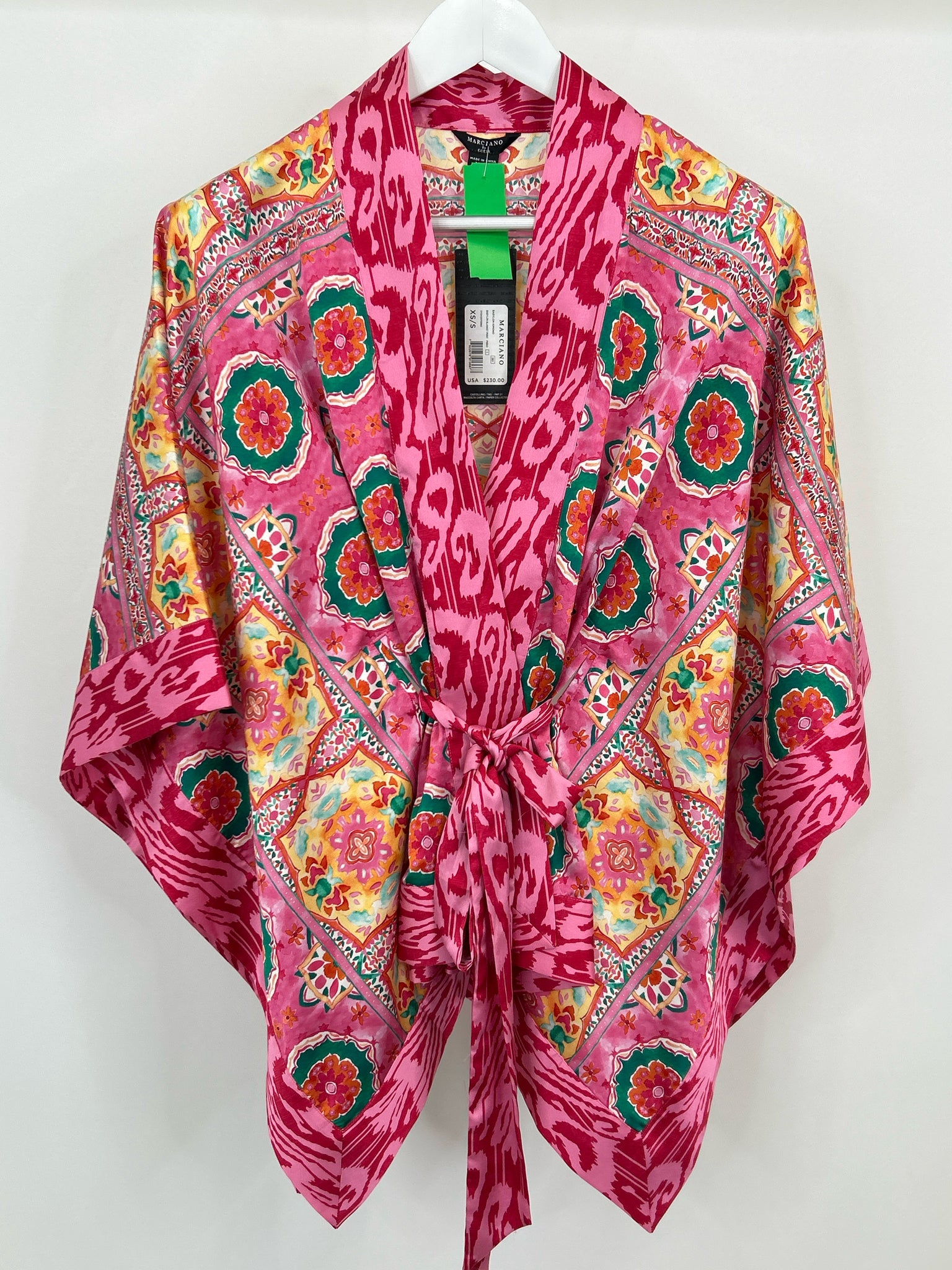 MARCIANO BY GUESS Size XS/S Pink Print Women Kimono NWT