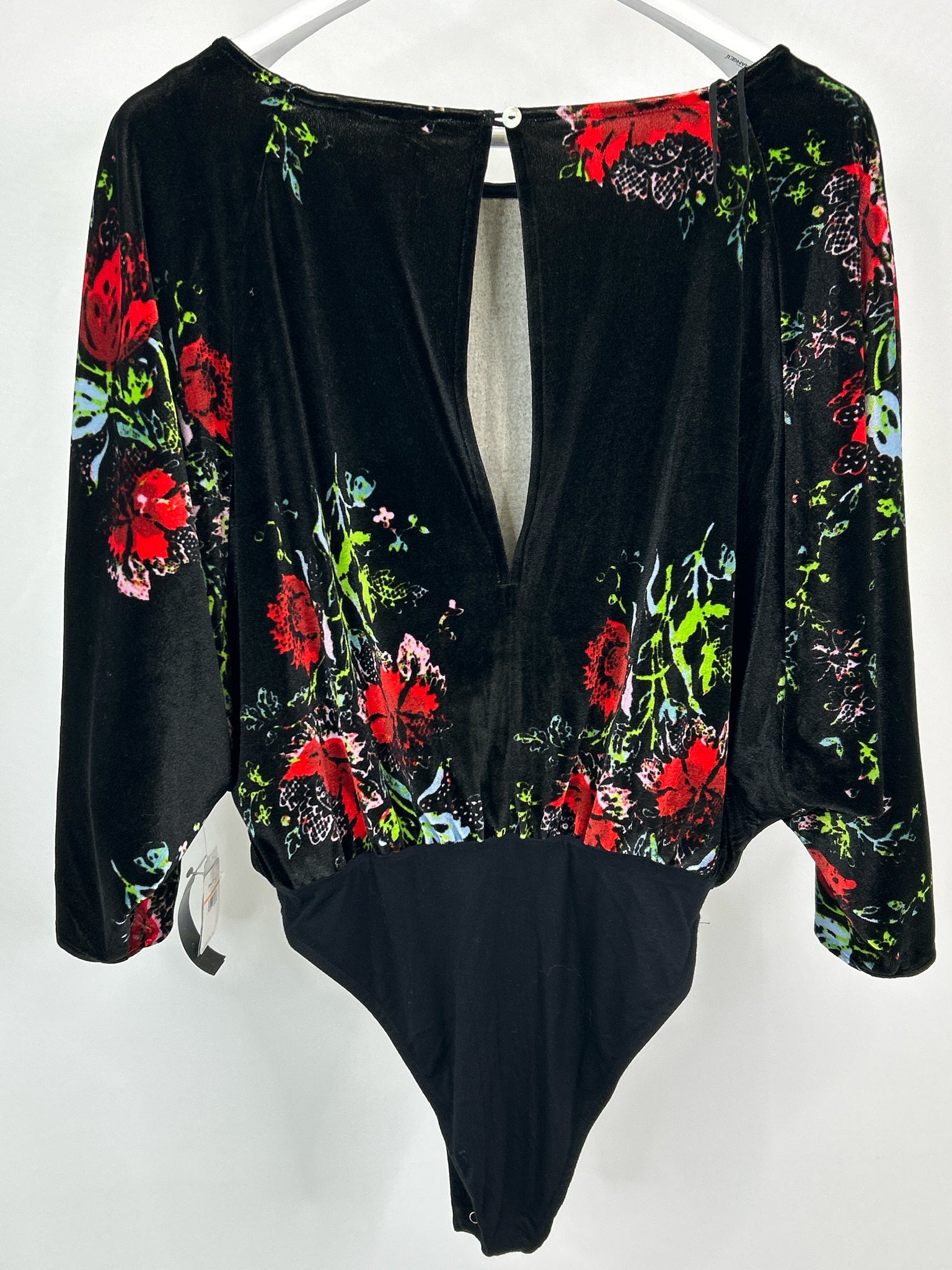 FREE PEOPLE Size S Black Floral Women Top