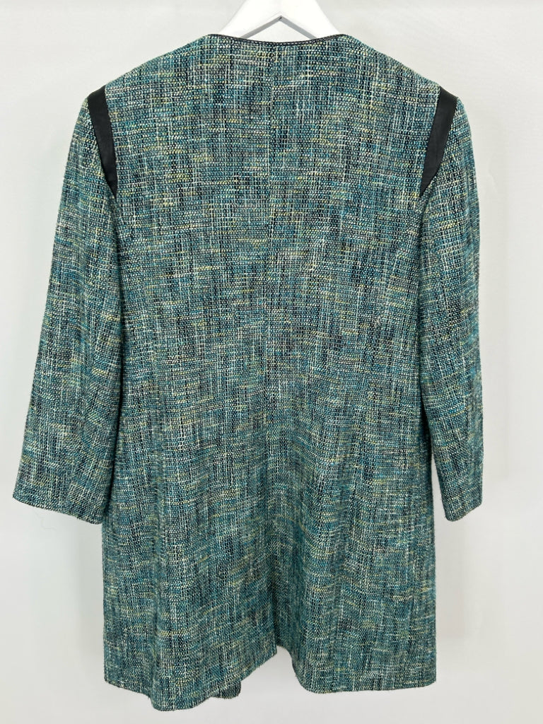 CLASSIQUES ENTIER Women Size L Turquoise & Black Jacket