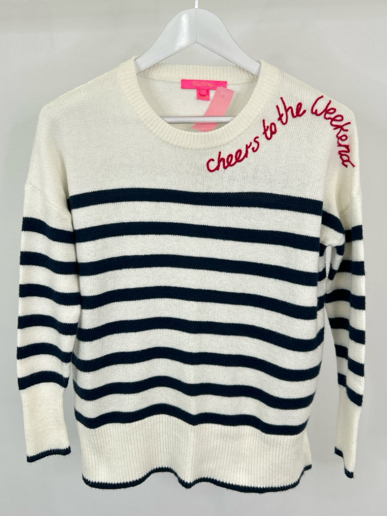 LILLY PULITZER Size S WHITE AND BLUE Women's Sweater