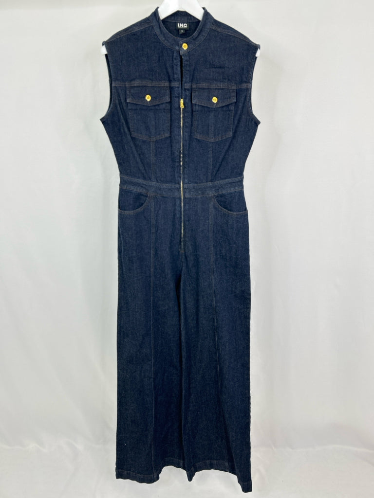 INC Women Size M Blue Denim Jumpsuit NWT