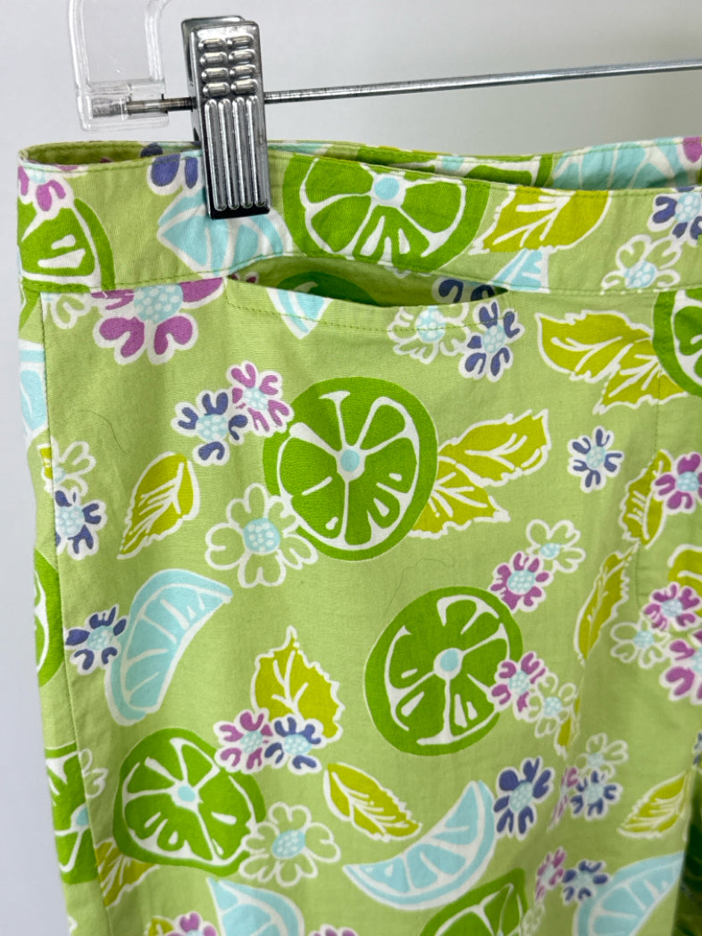 LILLY PULITZER Size 12 Green Print Women Pants