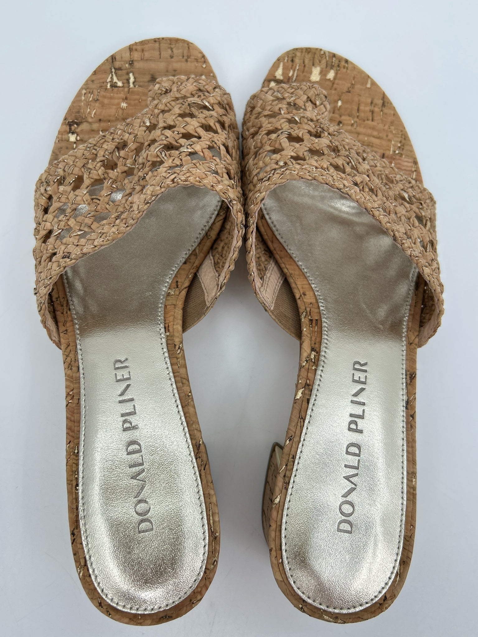 DONALD PLINER Size 8M BROWN AND GOLD Women Sandal