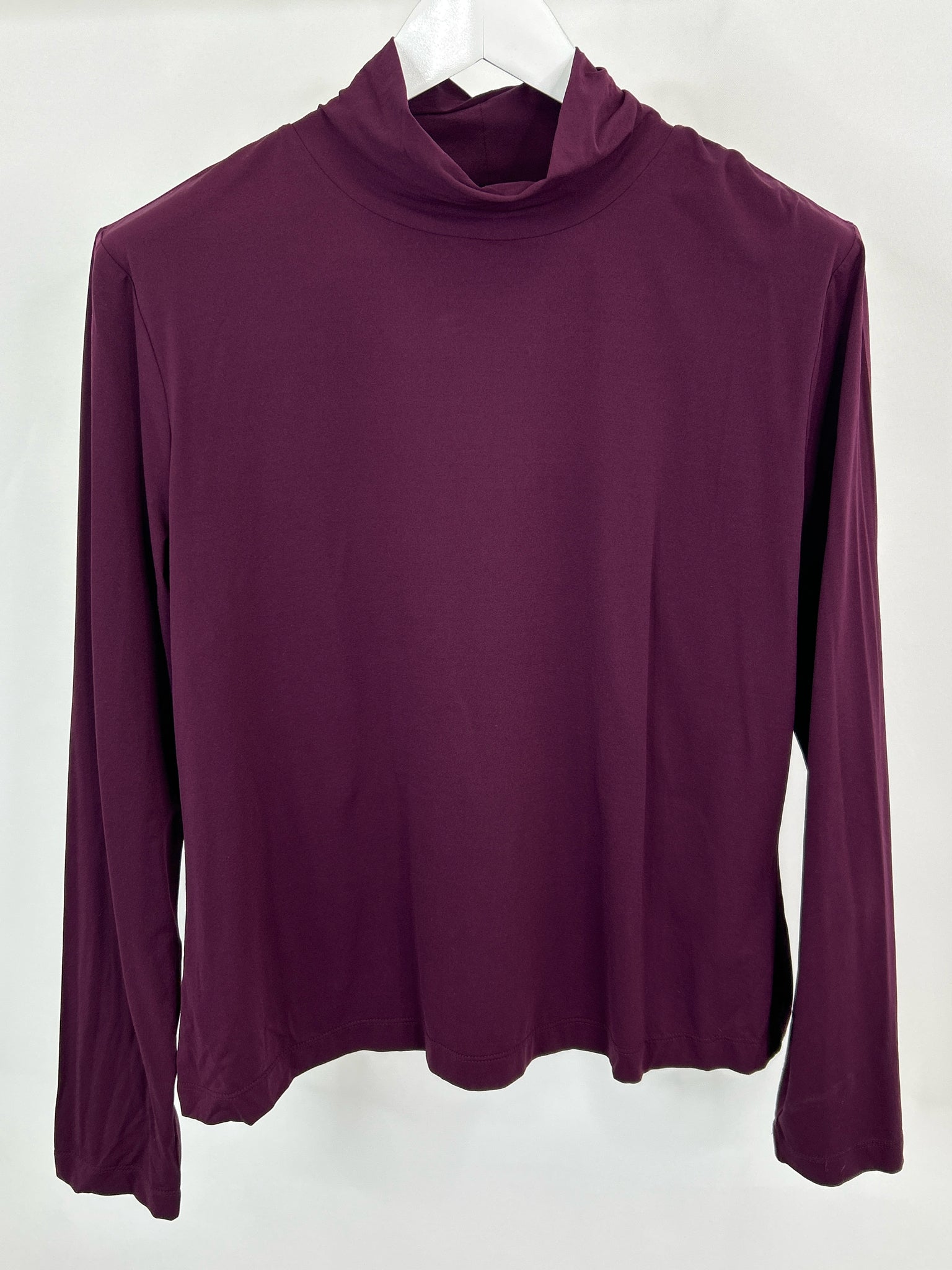 ST JOHN Size XL Plum Women Turtleneck
