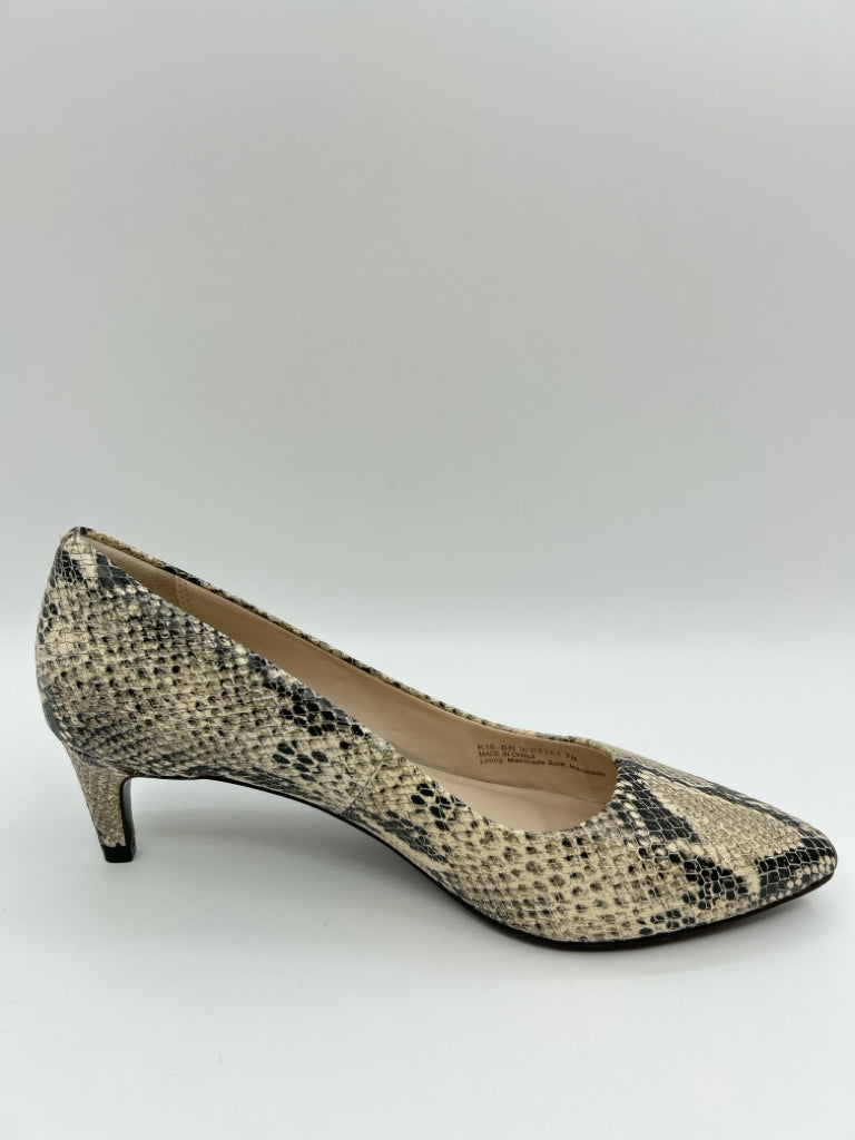 COLE HAAN Size 7B Black Print Women's Pumps