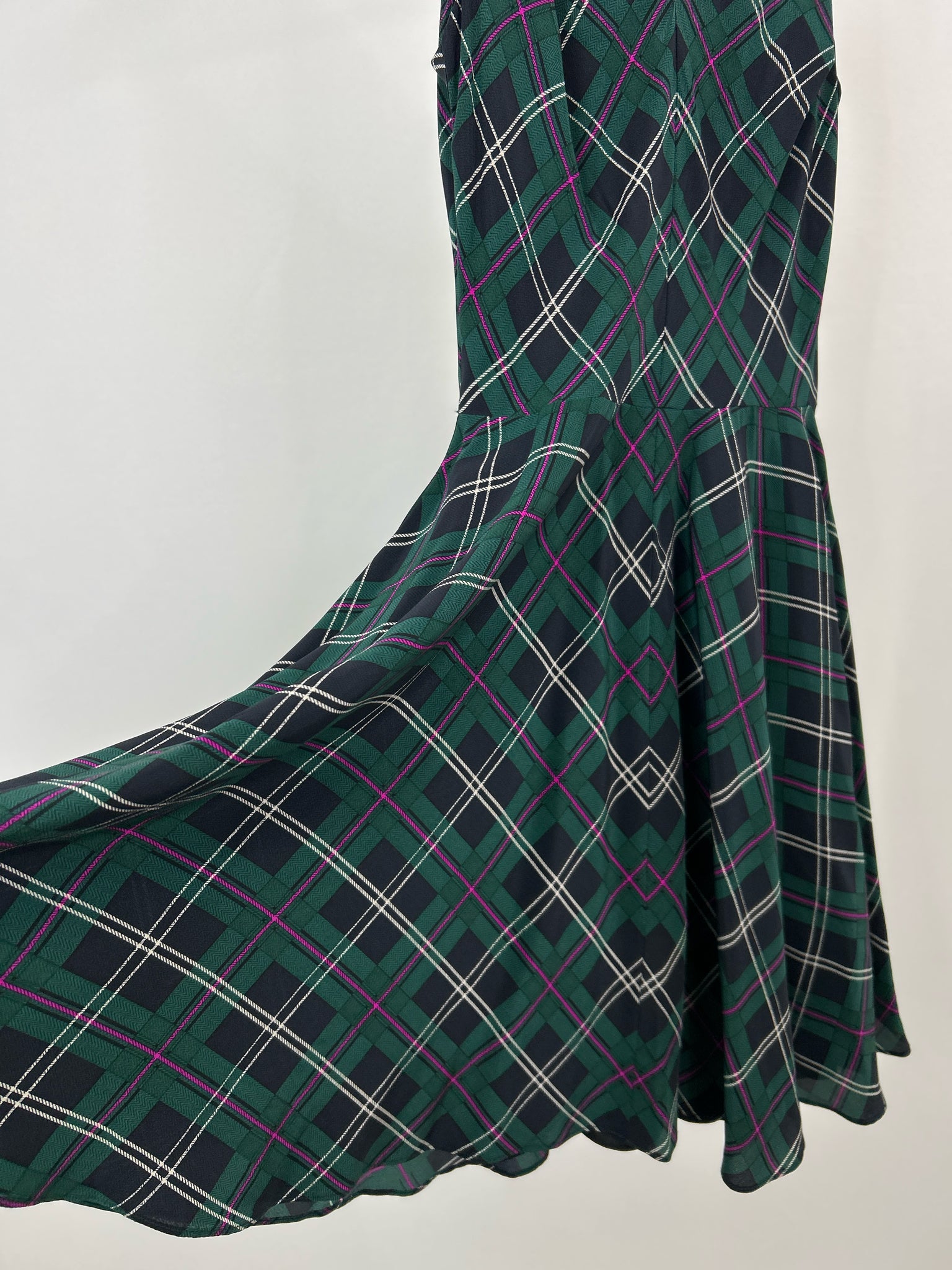 AMANDA UPRICHARD Size P Green Plaid Women's Dress