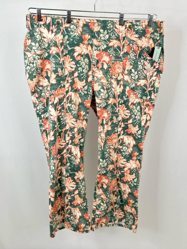 PILCRO Women Size 24W Green and orange Pants