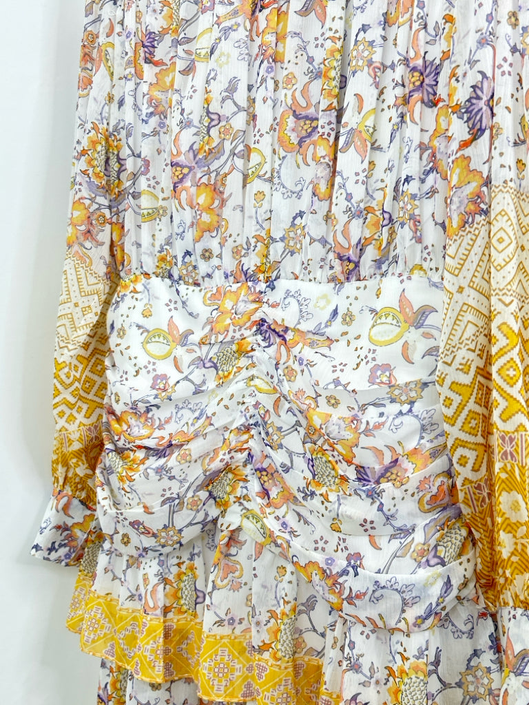 BEULAH NWT Size L WHITE AND YELLOW Women's Dress