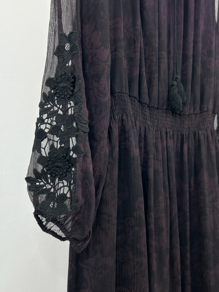 ELIE TAHARI Size M PURPLE AND BLACK Women's Dress