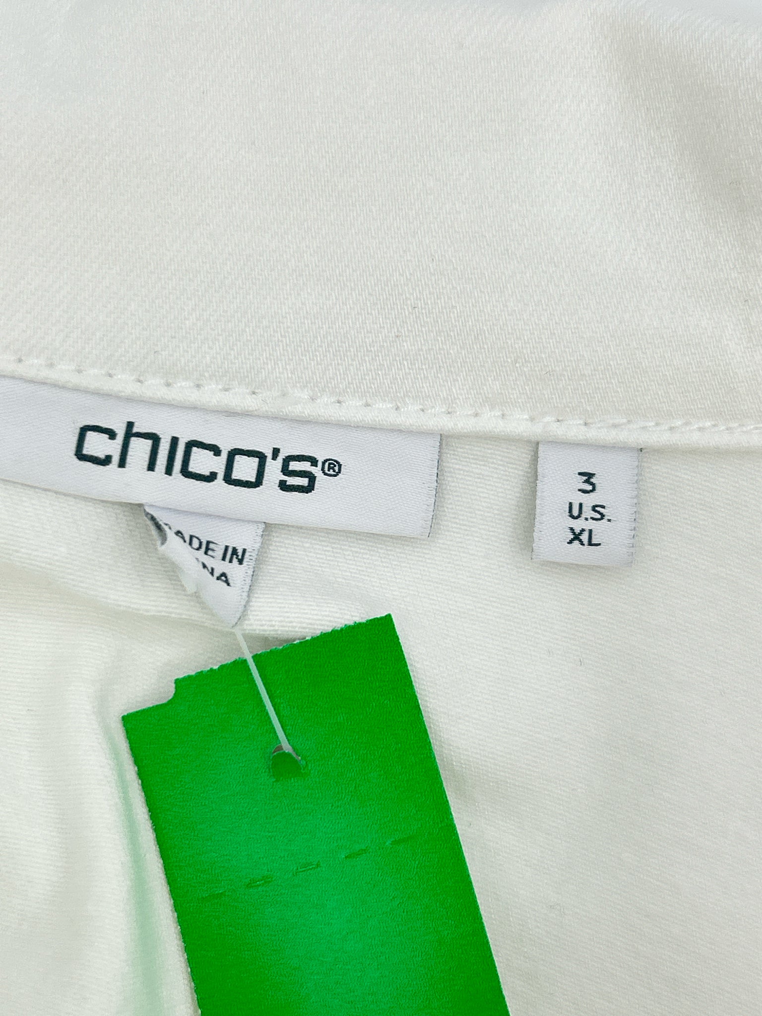CHICO'S Size XL white denim Women Jacket