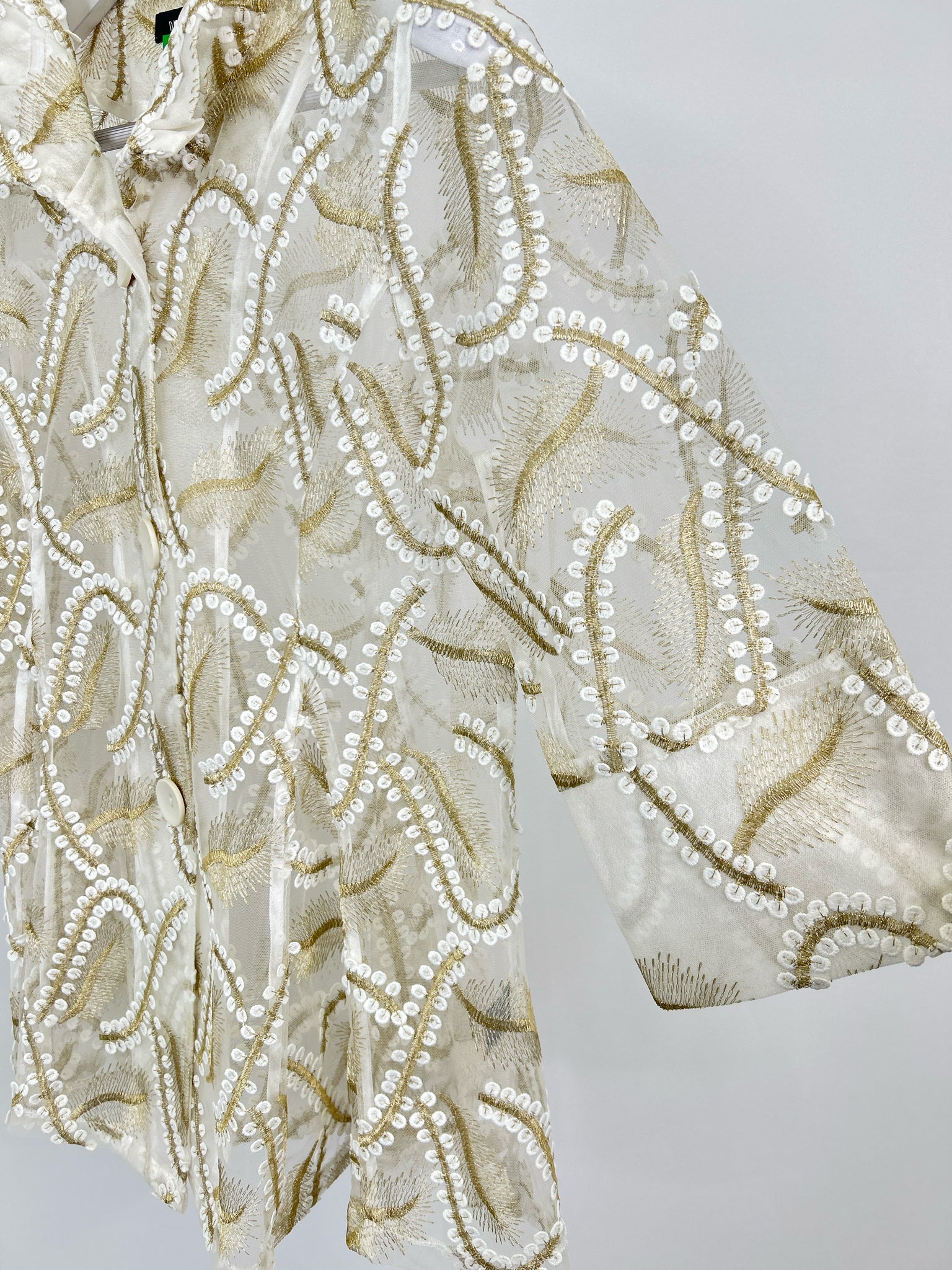 DAMEE Size S WHITE AND GOLD Women Jacket
