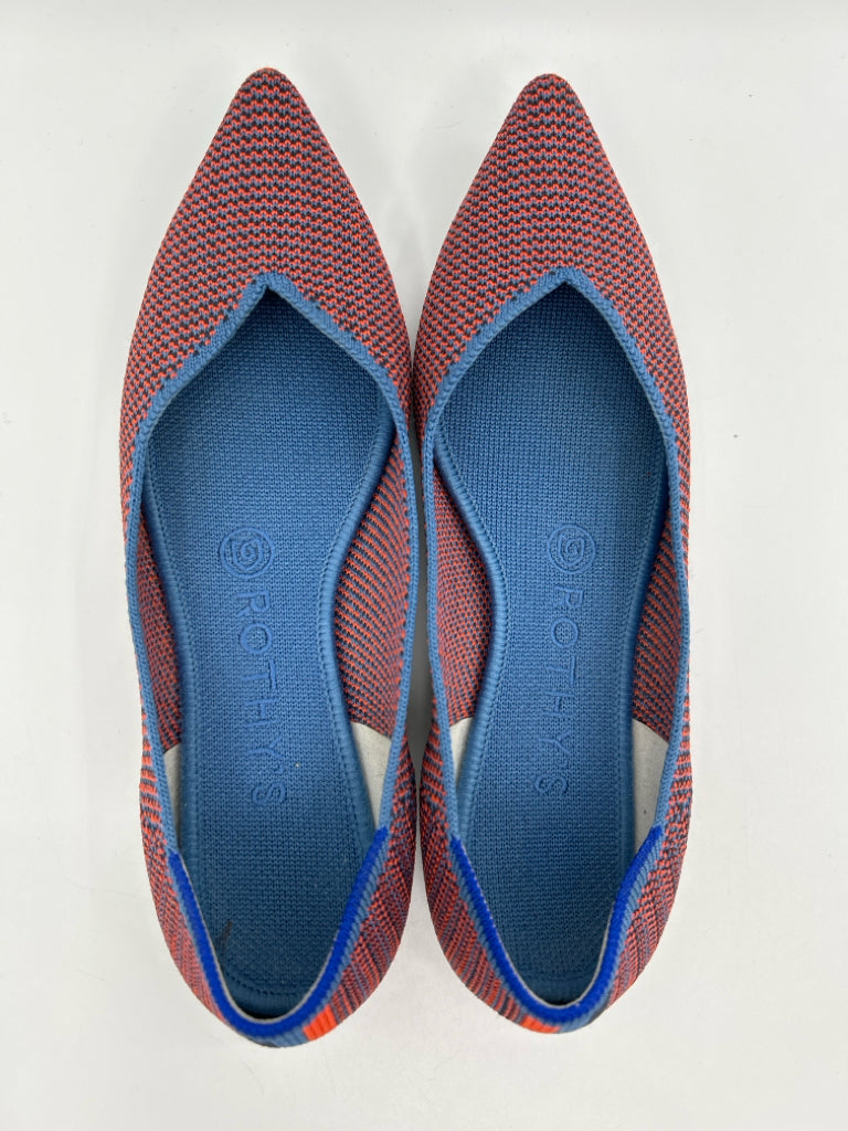 ROTHY'S Women Size 7.5 orange and blue Flats