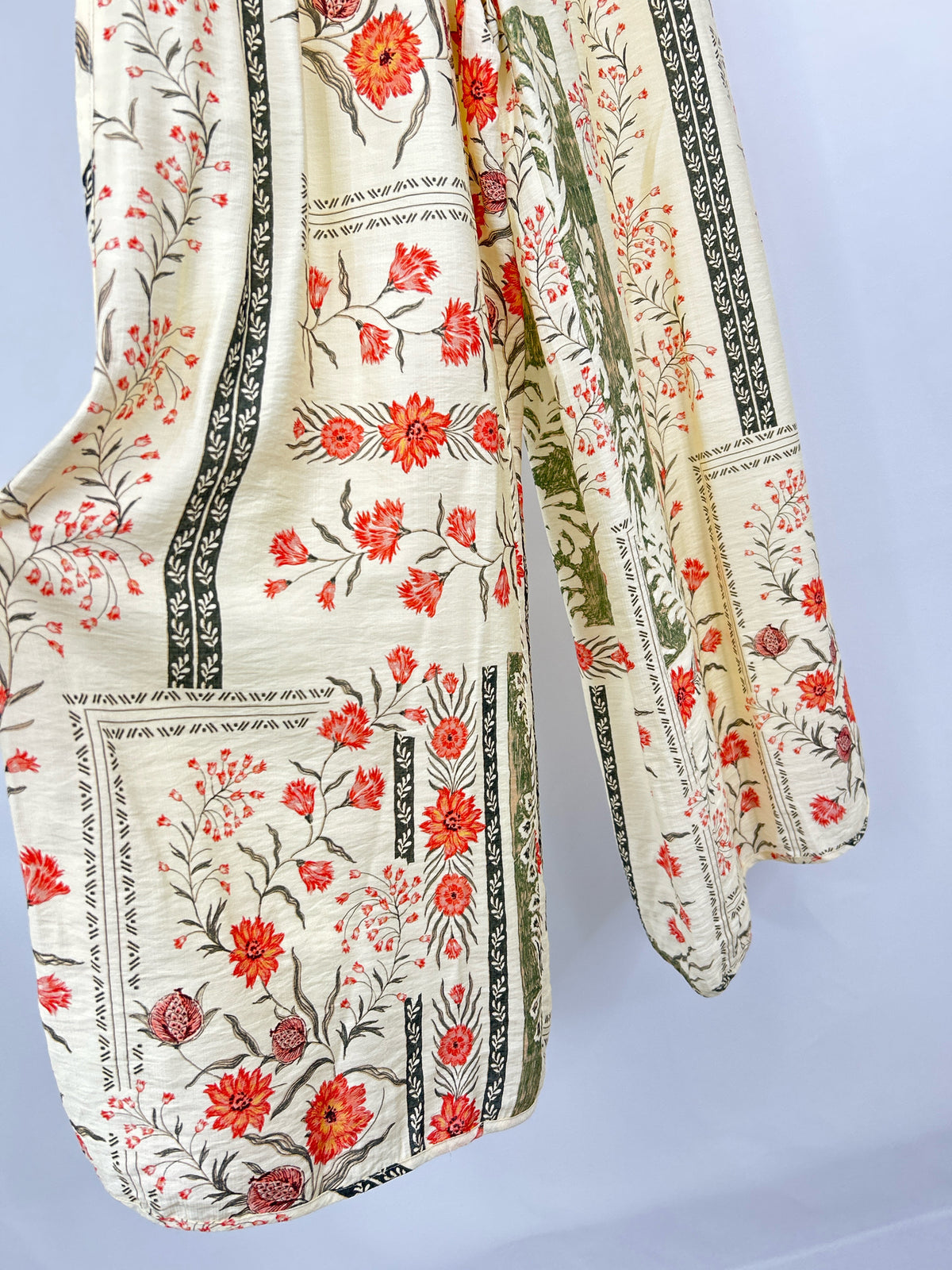 Forte Size L CREAM AND GREEN Women Pants