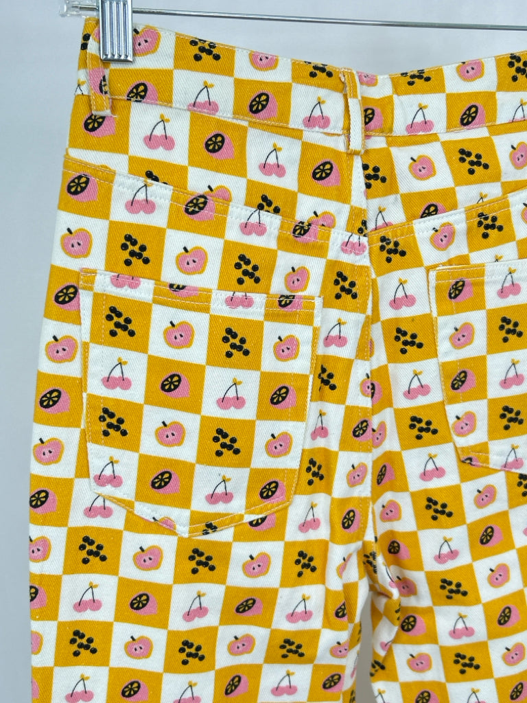Peppermayo Size 4 Yellow and White Women's jeans