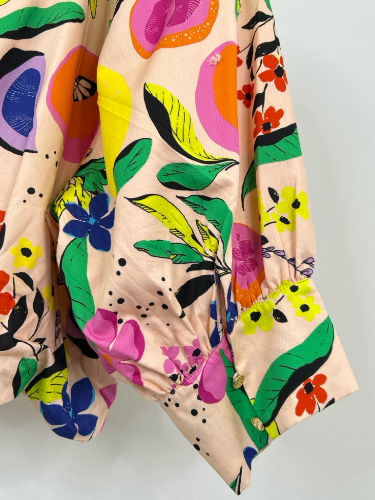 Emily McCarthy Size L PEACH FLORAL Women's Top