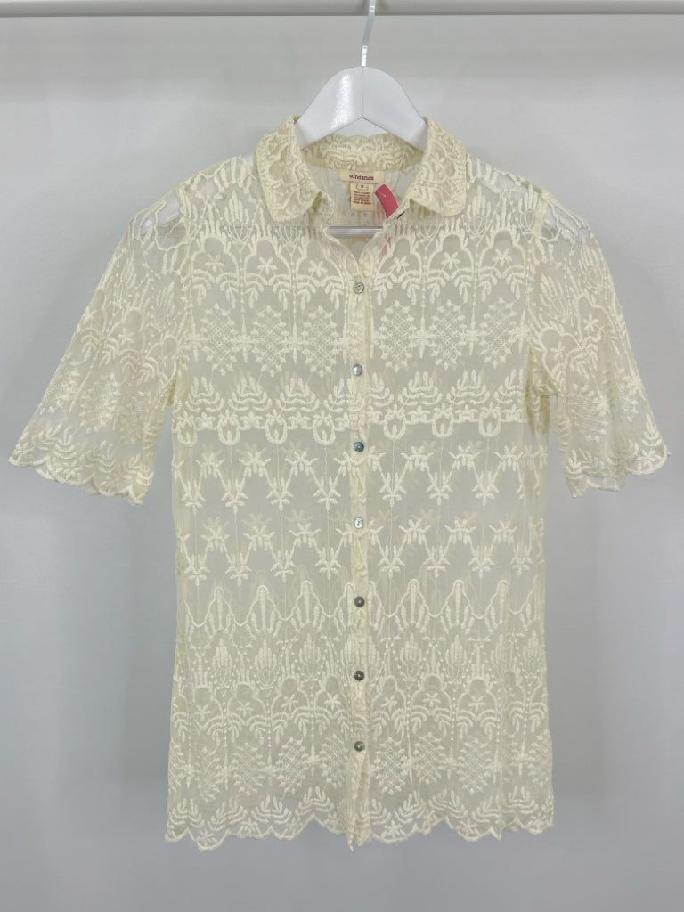 SUNDANCE Size 2 Cream Women's Shirt
