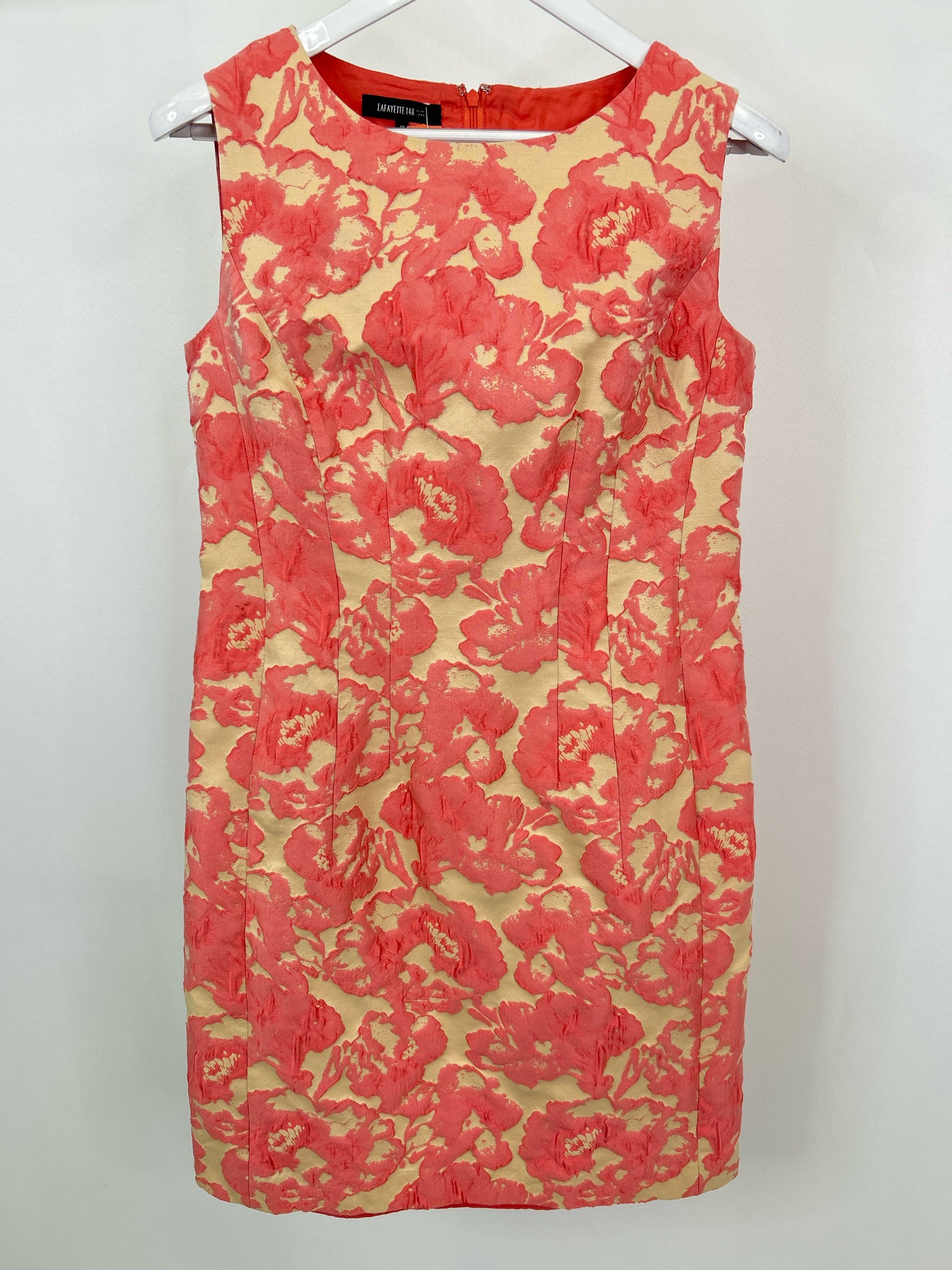 LAFAYETTE 148 Size 10 Cream and Pink Women Dress