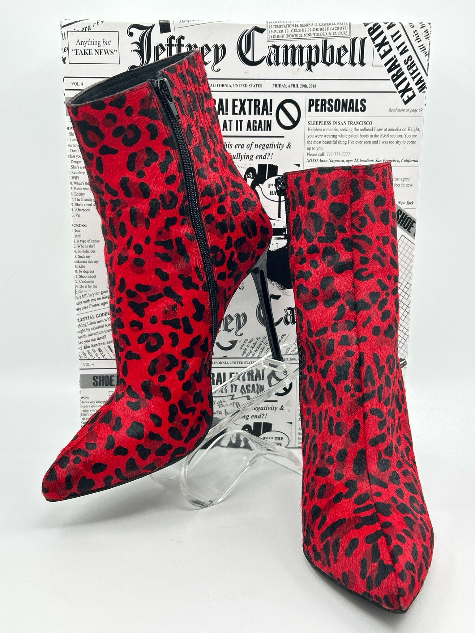 JEFFREY CAMPBELL Size 8.5 Red & Black Women Booties