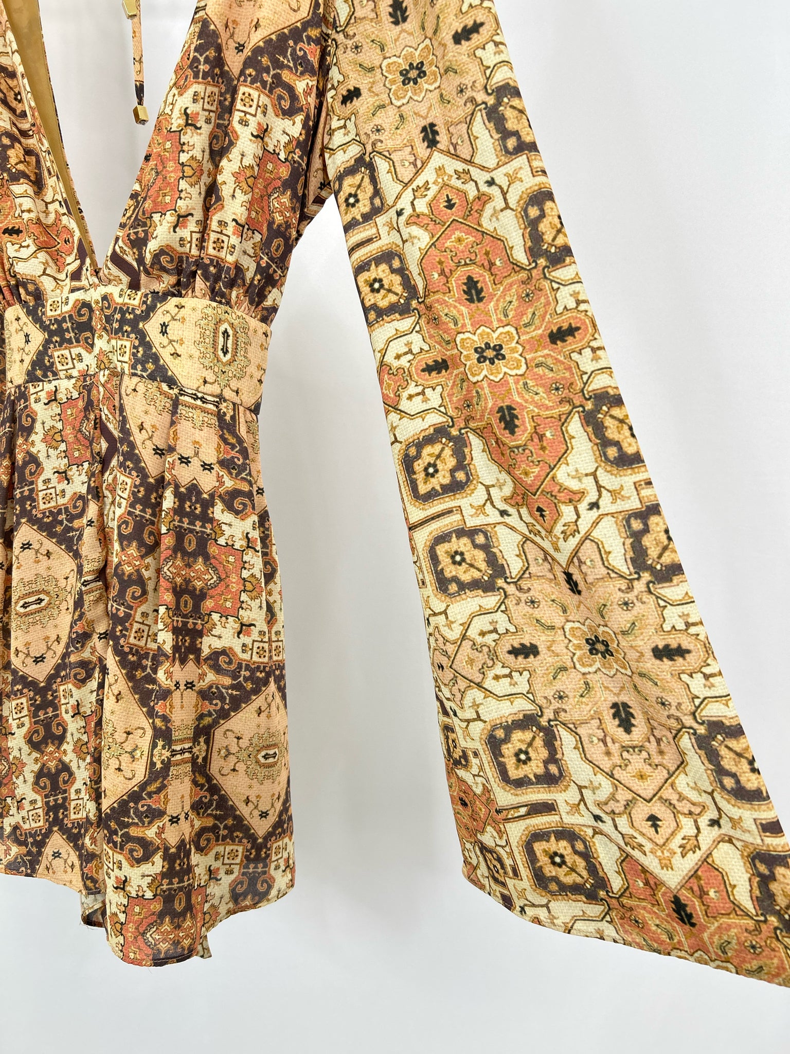 BEC & BRIDGE Size 6 Beige Print Women Romper