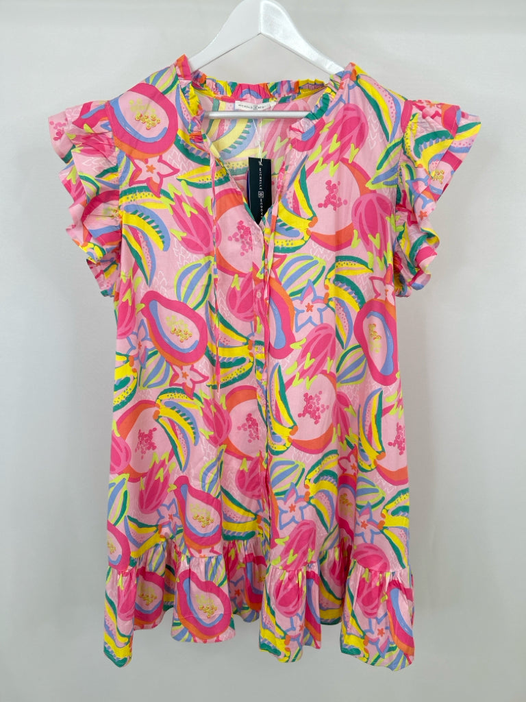 MICHELLE MCDOWELL Size XXL Pink Print Women's Dress