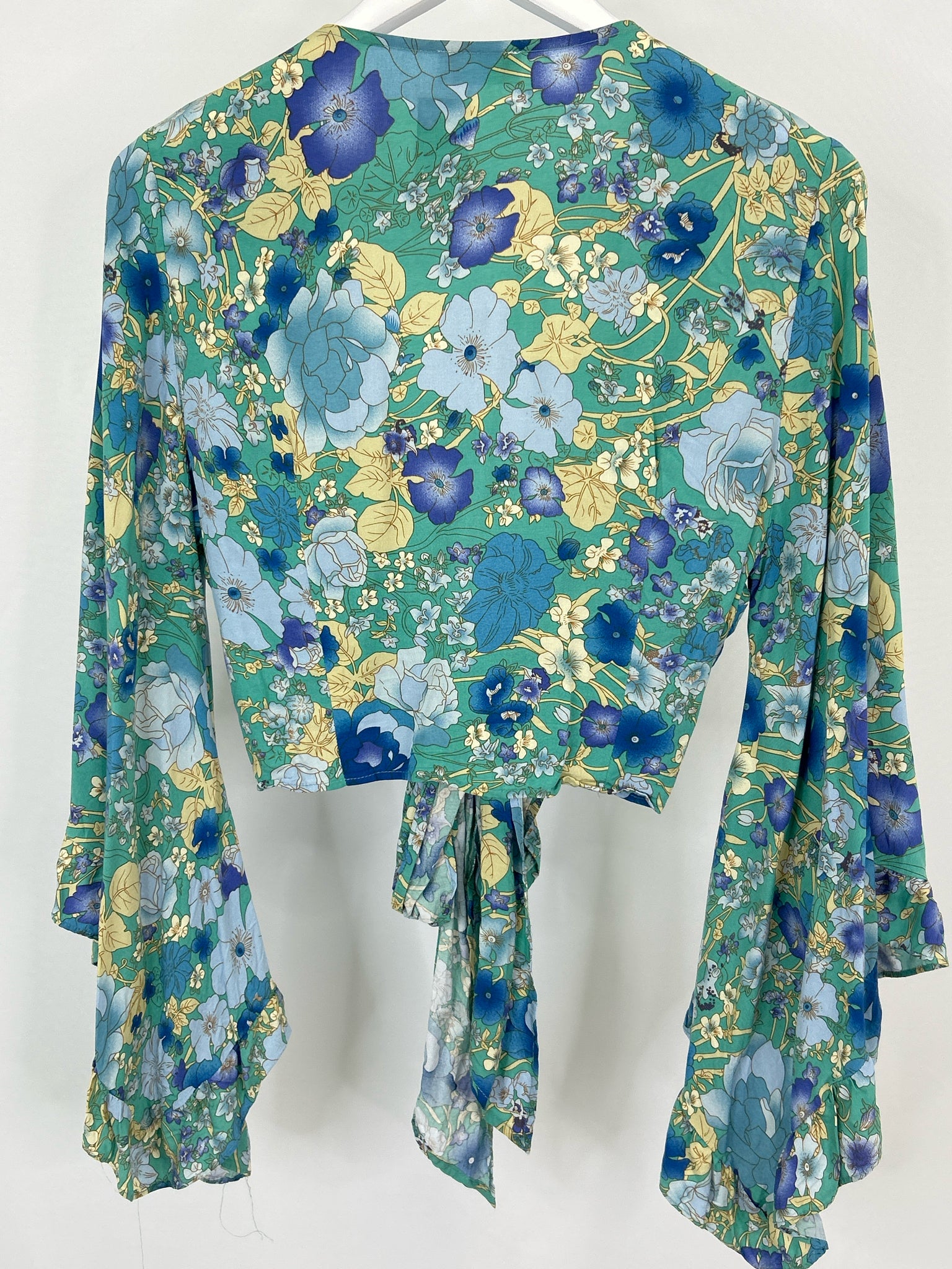 BAHA RANCH Western Wear Size M turquoise print Women Top