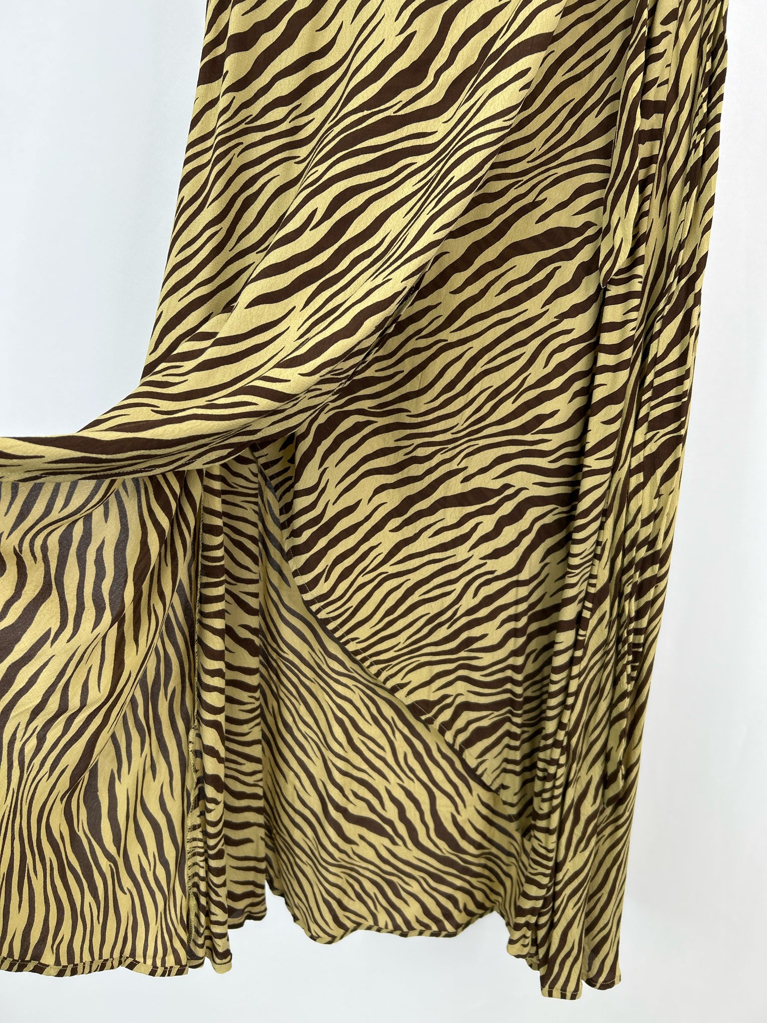 Lusana Size M BEIGE AND BROWN Women's Skirt