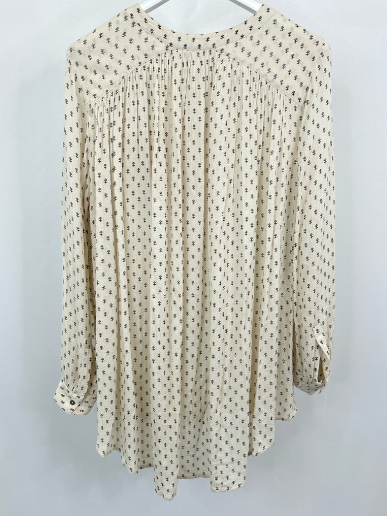 FREE PEOPLE Women Size M IVORY PRINT Tunic