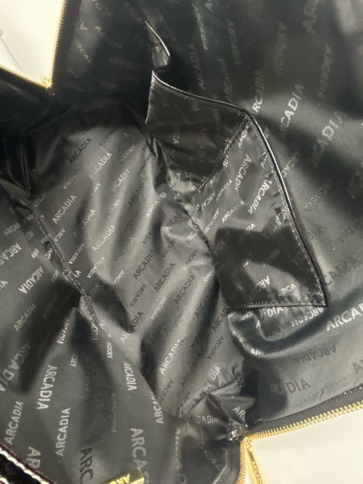 ARCADIA Black Patent Women Purse